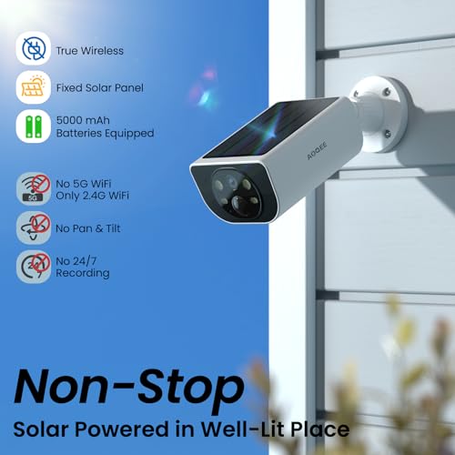 AOQEE Cameras for Home Security-2K Wireless Security Camera Outdoor with AI Motion Detection & Siren, Non-Stop Solar Power...