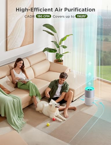 GoveeLife Air Purifiers for Home, Smart Air Purifier for Large Rooms with App & Alexa Control, Covers up to 1162ft², Air Q...