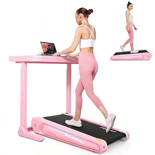 FUNMILY Smallest Walking Pad with 5% Incline, 2 in 1 Under Desk Treadmill for Home Office, 2.5 HP Mini Compact Walking Tre...