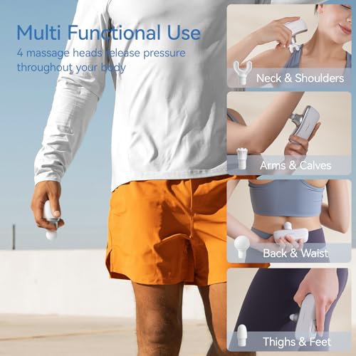 KingPavonini Mini Massage Gun with All-in-One Storage Case, Pocket-Sized Small Massage Gun Deep Tissue, 0.5 lbs Portable P...