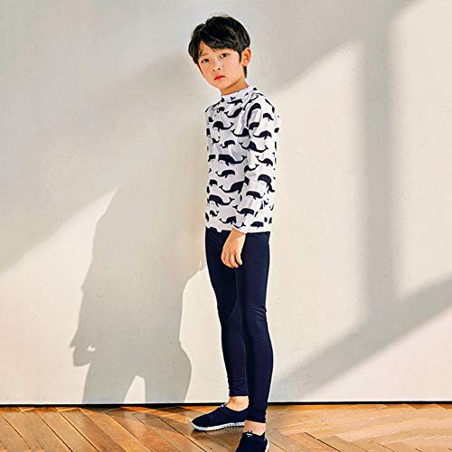 Digirlsor Kids Boys Two Piece Rash Guard Swimsuit Bathing Suit Long Sleeve Sunsuit Swimwear Set with Cap 2-10 Years
