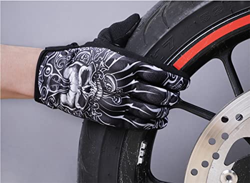 EXCEREY Skull Ghost Touchscreen Compatible Riding MTB Bike Gloves for Running Climbing Riding Biking Outdoor Sports, Gift ...