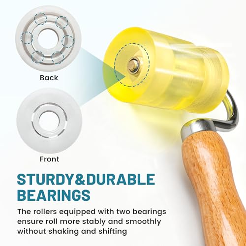 NuIth 3-in-1 Auto Car Audio Sound Deadening Rolling Wheel Roller, Groove Design PU Sound Deadening Mats Roller W/Bearings...