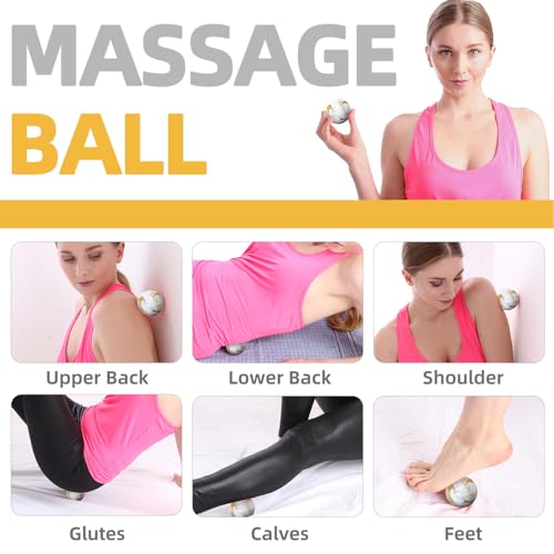 MURLIEN Massage Ball, Lacrosse Ball for Trigger Point Therapy, Deep Tissue, Myofascial Release, Sore Muscle Relief Massage...