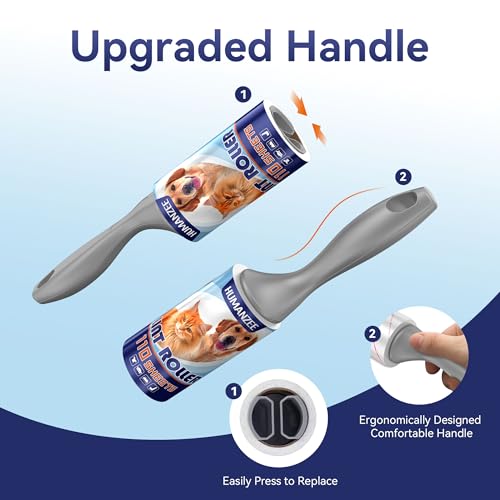 Lint Rollers for Pet Hair Extra Sticky, 880 Sheets Mega Value Set with Reinforced 4 Handles and Tough Paper, Lint Roller f...