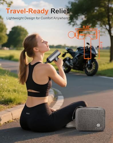 arboleaf Thermal Massage Gun Deep Tissue with Heat, Handheld Muscle Percussion Massager with Full-Metal Head, 6 Replacemen...