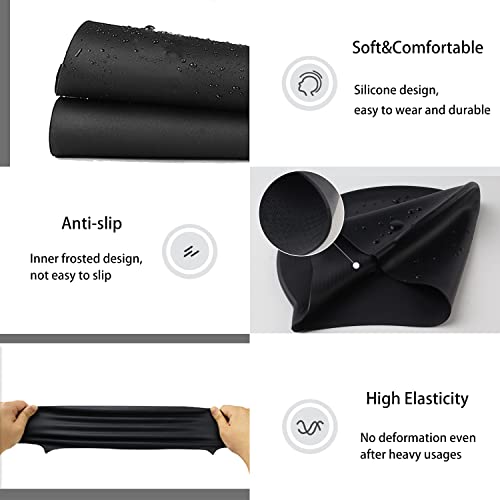 Uttpll Waterproof Silicone Swim Cap, Comfortable Bathing Cap, Swimming Cap for Women and Men, Waterproof Bathing Cap
