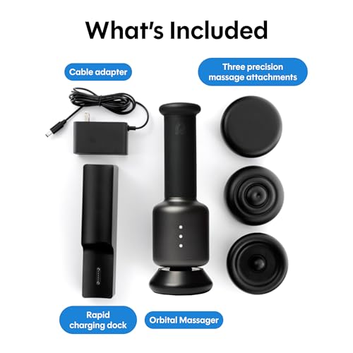 Rally Orbital Massager – Low Impact, High Performance Cordless Full-Body Recovery Device - 3 Attachments, Whisper-Quiet Ca...