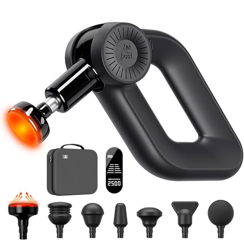BOB AND BRAD D6 Pro Plus Massage Gun with Heat, Deep Tissue Percussion with 16mm Amplitude, Professional Muscle Massager G...