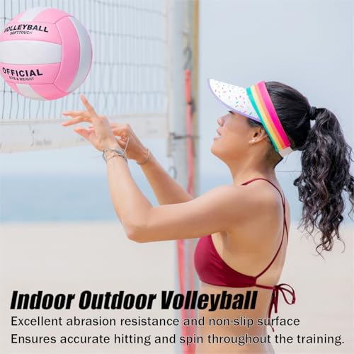 ZLY Volleyball,Official Size 5 Volleyballs for Indoor Outdoor,Soft Touch Volleyballs for Beach Play Pool Training Game wit...