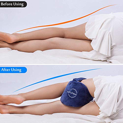 NATUMAX Knee Pillow for Side Sleepers - Relief from Sciatica Pain, Back/Leg Pain, Pregnancy, Hip and Joint Pain Memory Foa...