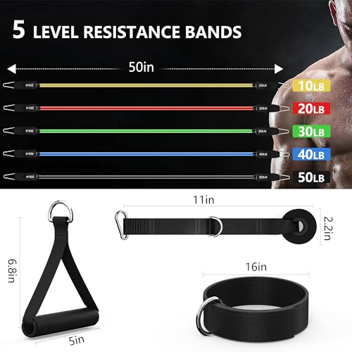 Resistance Bands, Exercise Bands Set for Working Out, Resistance Bands with Handles, Home Gym Workout Bands, Fitness Equip...