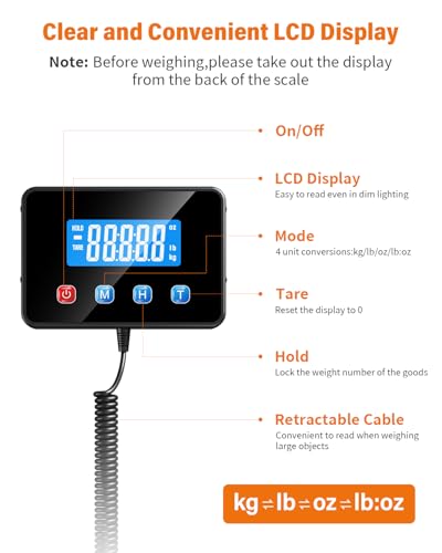 Shipping Scale 0.5oz-440lb High Accuracy Postal Digital Weight Luggage Scale for Packages Warehouse Home Small Business Pe...
