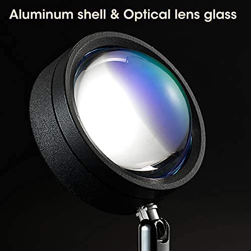 Balkwan Sunset Red Projection Lamp - Led Rainbow Night Light For Living Room & Bedroom Decor, Usb Modern Floor Stand