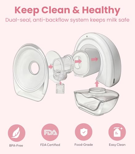 MIFOYO Hands Free Breast Pump, Wearable Electric Breastfeeding Pump with 4 Modes & 9 Suction Levels, LED Display & Recharg...
