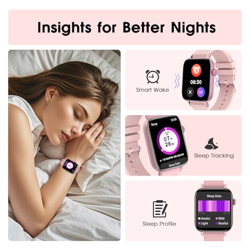 FTTMWTAG Smart Watch for Android iPhone-Call Receive/Dial/Read Message/AI Control-1.9" HD Screen-IP67 Waterproof Fitness S...