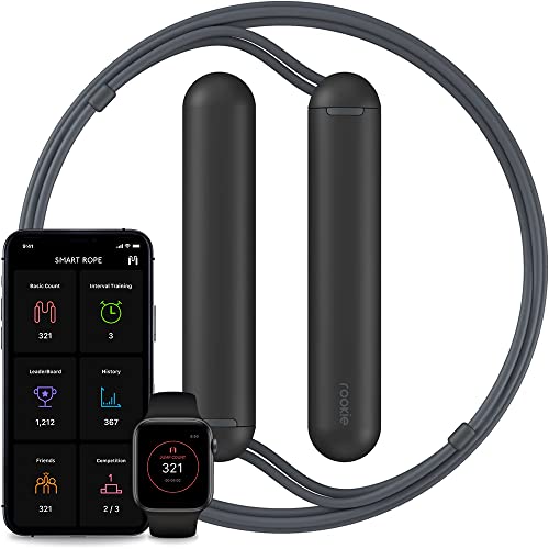 Tangram Smart Rope Rookie - App-Connected Jump Rope for Fitness and Workouts, Adjustable Length, Bluetooth Enabled, Track ...