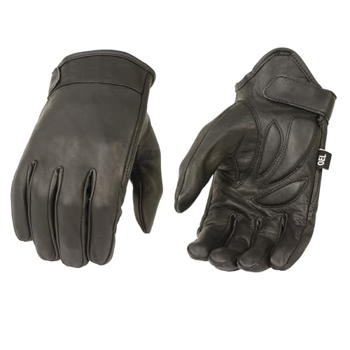 Milwaukee Leather Men's Premium Leather Short Wrist Cruiser Gloves, Black MG7510