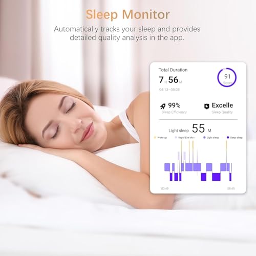 Fit Ring, Smart Health Rings for Women Men with Heart Rate,Blood Oxygen,HRV,Stress Level, Sleep Monitor, Step Tracker, No ...