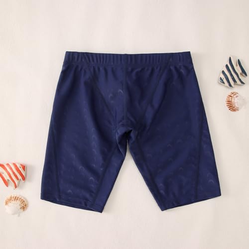 Blithestars Boys Swim Jammers Swim Trunks Kids Competitive Swim Team Suit Athletic Quick Dry Swimming Shorts with Cap UPF 50+