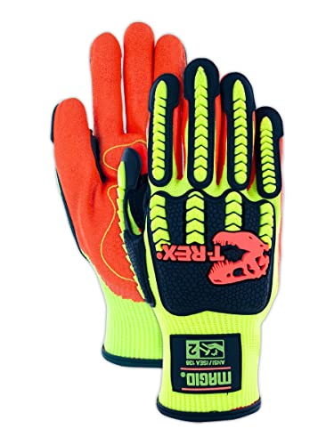 MAGID T-REX Flex Series Sandy Nitrile Coated Impact-Resistant Work Gloves, 1 Pair, Size 12/3XL, TRX500