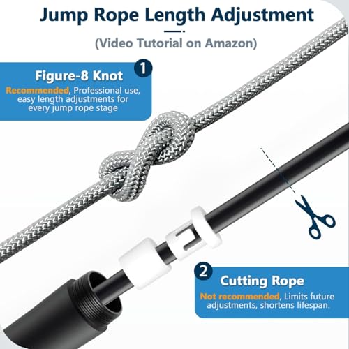 Coniflor Weighted Jump Rope, 1LB Tangle-Free Ball Bearing Rapid Speed Skipping Rope for Men Women, Adjustable 9mm Cotton &...