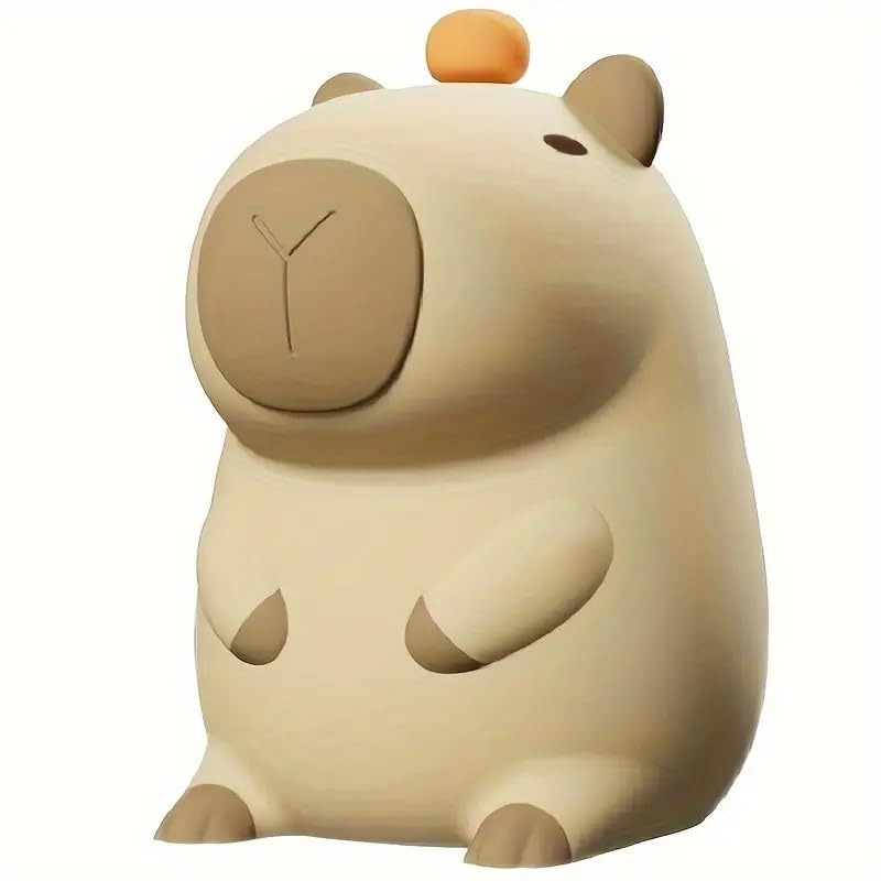 Night Light Cute Tangerine Led Squishy Novelty Animal Night Lamp Dimmable Soft Silicone Nursery Nightlight For Kids  Rechargeable Bedroom Touch Lamp  Dorm Decor  Baby Boys Girls Gift(Capybara)