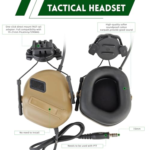 ClrfZebr Tactical Helmet with Headset,4in1 Upgraded Adjustable with Helmet Cover for Airsoft Cosplay Military Tactical Gear