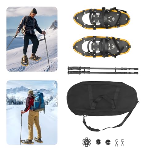 Winter Snowshoe Set, Inch Snow Shoe Adjuatable Trekking Poles and Carrying Bag Sets, Lightweight Aluminum Snowshoes Sport ...
