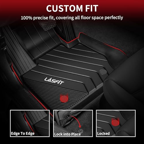 LASFIT Floor Mats for BMW 5 Series G30 2017-2023, Custom Fit TPE All Weather Car Liners 1st & 2nd Row Mat for BMW 530i, 53...