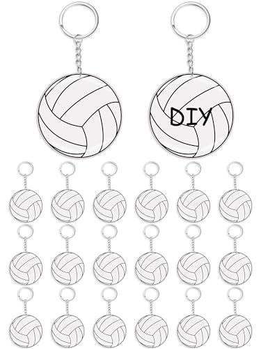 Taiyin 18 Pcs Large Size Volleyball Keychain Bulk DIY Sublimation Sports Charms Stuff Gifts Keychain for Team Party Favor...