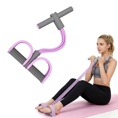 Pedal Resistance Bands with Handles,Upgrade Elastic Yoga Resistance Band, 6Tubes Manual Training Pedal, Natural Rubber Foo...