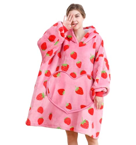 Dietersler Wearable Blanket Hoodie, Women Oversized Fluffy Hoodies Blanket,Warm Cozy Sherpa Sweatshirt Gift,One Size for All