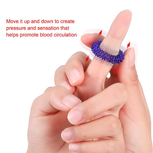 30 Pieces Acupressure Rings Spiky Sensory Rings for Fingers Stress Relief Fidget Sensory Massager for Teens Adults