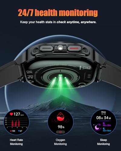 Military Smart Watches for Men(Answer/Make Calls), 1.39" HD Fitness Watch, 24/7 Heart Rate Sleep Monitor, Smart Watch for ...