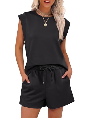 ANRABESS Two Piece Sets for Women 2026 Summer Short Lounge Set Casual Beach Vacation Outfits Spring Sweatsuits Tracksuit