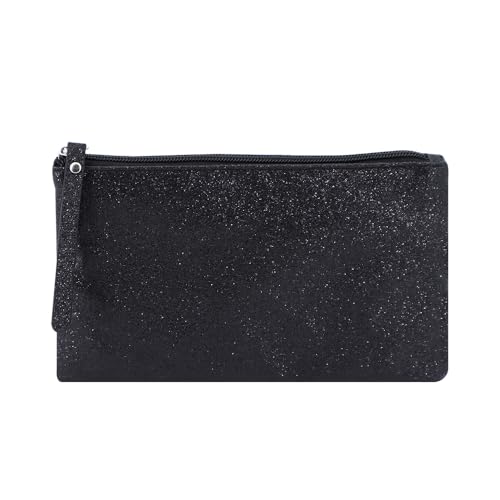 RITTZI Celestial Glitter Makeup Pouch – Seven Stunning Shades - Festive Cosmetic Bag (Twilight Black)