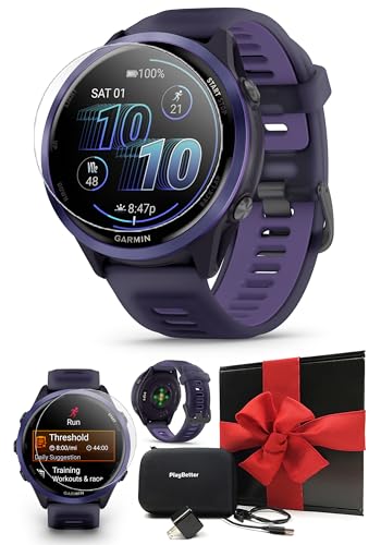 Garmin Forerunner 570 (47 mm, Indigo/Translucent Imperial Purple) Running GPS Smartwatch - AMOLED Display, Training - Gift...
