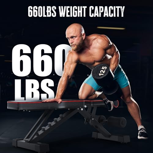 Multi-Function 6 in 1 Weight Bench Set - Leg Press, Preacher Curl Rack, Adjustable Workout Bench & Squat Rack for Full Bod...