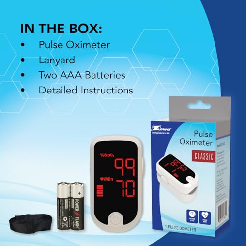Zewa Advanced Fingertip Pulse Oximeter – SpO₂ & Heart Rate Monitor with OLED Display, Plethysmograph & Perfusion Index – P...