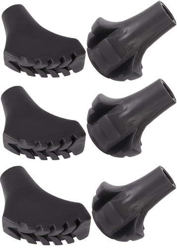 Trekking Poles Tips Set - Pack of 6 to 8 Replacement Rubber Trek Cane Tips Protectors Fit Most Walking Hiking Sticks - 11 ...