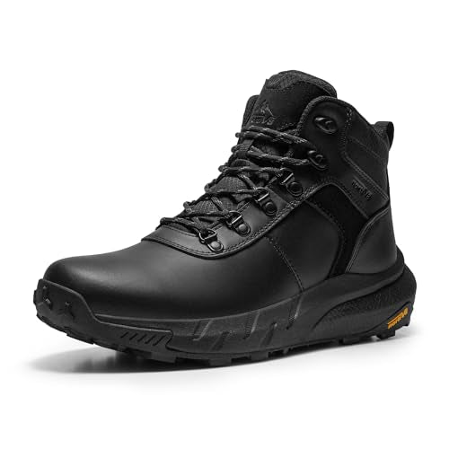 NORTIV 8 Men's Waterproof Hiking Boots Lightweight Outdoor Mid Trekking Leather Shoes DriftShield