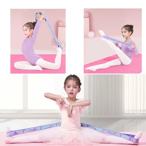 2pcs Stretch Strap for Kids,Elastic Yoga Stretching Strap with Loops, Multi-Loop Adjustable Exercise Stretching Bands，Stre...