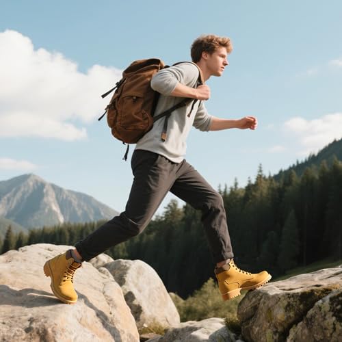 CGRRBW Men's Hiking Boots, Anti-Slip Outdoor Climbing Work Trekking Shoes for Men