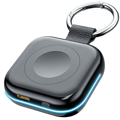 HUOTO Portable Charger for Apple Watch,Wireless Magnetic iWatch Charger 1200mAh Power Bank Travel Keychain Accessories Sma...