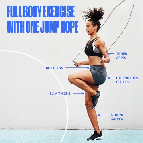 Sportbit Elite Beaded Jump Rope – Adjustable for Kids & Adults, Durable Fitness Skipping Rope for Cardio, Gym, Home & Outd...