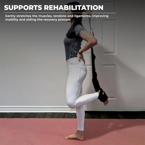 Yaghzu Foot and Calf Stretcher - Stretching Strap for Plantar Fasciitis, Achilles Tendonitis, Heel Spurs, Foot Drop, & Ham...