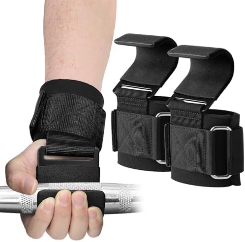 Yetaha Weight Lifting Hooks, Wrist Support Hooks, Wrist Guard Steel Plate Hook, Anti-slip Hanging Single Bar Weightlifting...