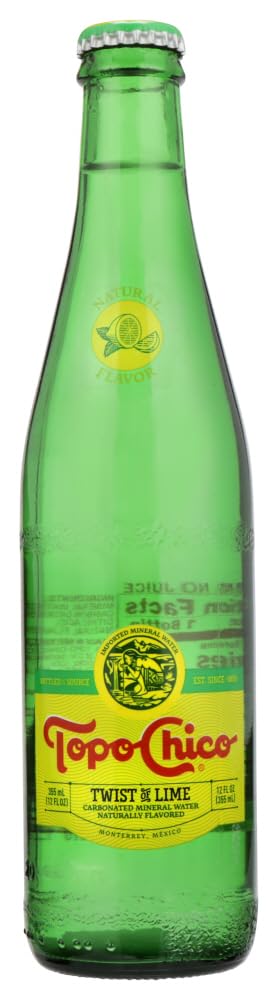 Topo Chico Mineral Water, Twist of Lime, 12 Ounce (Pack of 24)