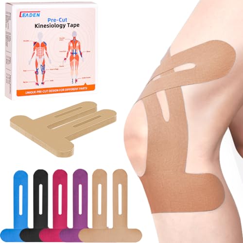 IEADEN Precut Kinesiology Tape for Knees, 10 Pcs - Knee Support & Stability, Knee Pain Relief Athletic Tape - Waterproof &...